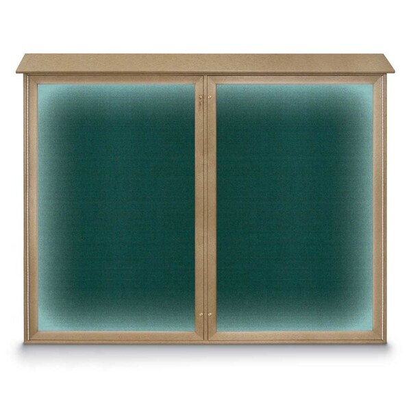 United Visual Products Double Door Enclosed Indoor Letterboard UV1127-BLACK-GREEN - main